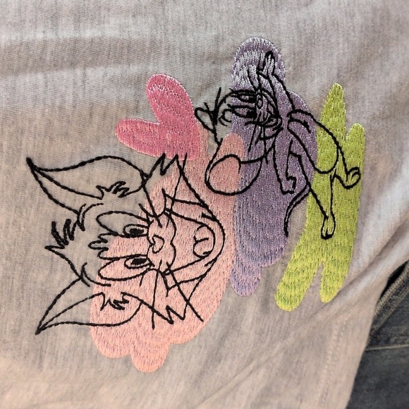 Tom And Jerry Embroidered Tee Shirt - Picture 6 of 9